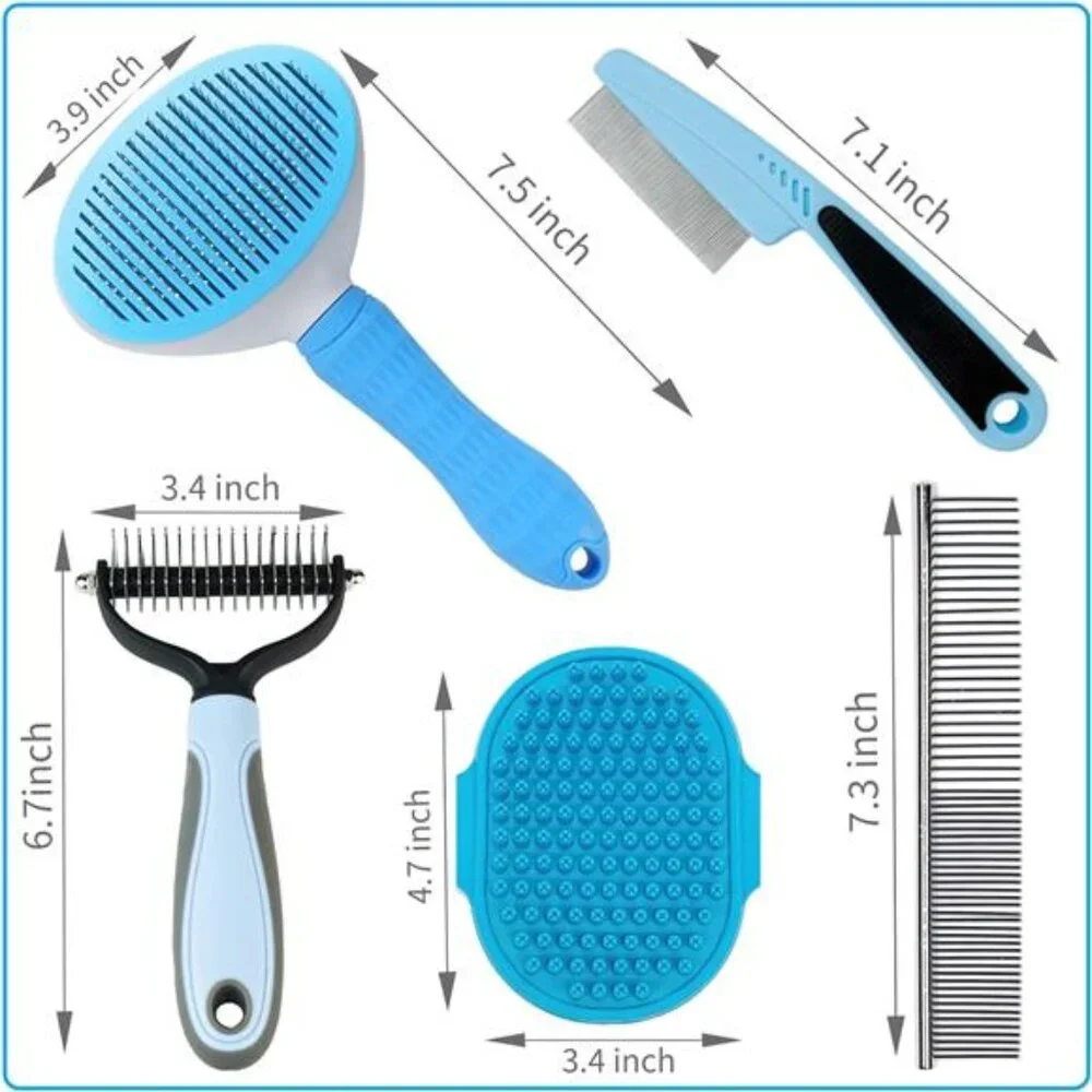 Dog Brush Dog Grooming Kit 5PCS -Dog Brushes for Grooming,Dog Brush for Shedding